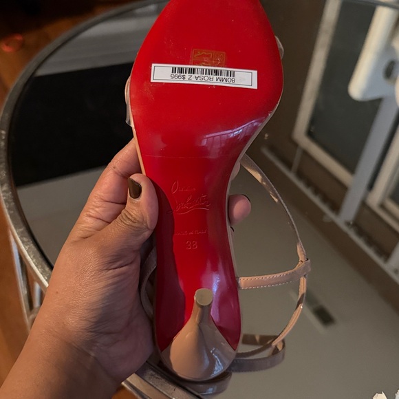 Christian Louboutin Nude Strappy Heels - Picture 6 of 7